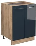 Vicco K&uuml;chenunterschrank Fame-Line, Dunkelblau Hochglanz, 60 cm