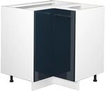 Vicco Eckunterschrank Fame-Line, Dunkelblau Hochglanz, 80.5 cm ohne...