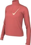 Nike Damen Swoosh Hybrid Half Zip Mid Langarmshirt, Magic Ember, S