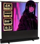 Maclean MC-963 Tragbare Boden-Leinwand, 86", 4:3 Projektion Leinwand,