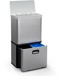 Klarstein Touchless Sensor-M&uuml;lleimer - 56L K&uuml;chen-Abfalleimer mit Bewegungssensor,