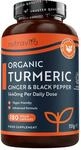 Nutravita Bio Kurkuma Kapseln 1440 mg, schwarzem Pfeffer & Ingwer - 180 vegane