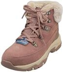 Skechers Damen Trego Snow Worries Stiefelette, Malve Suede Duraleather Kunstfell, 37