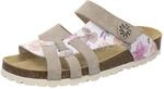 AFS-Schuhe 2120 Sandalen Damen bequem Leder, Sommer Pantoletten mit Fu&szlig;bett flach