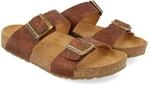 HAFLINGER Bio Andrea Leder Pantolette Sandale Country Braun (1726), Gr 41