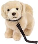 Kuscheltier Golden Retriever/Labrador hell mit Leine 23 cm blond Pl&uuml;schhund