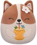 Squishmallows SQCR05393 - Regina der Corgi mit Ananasgetr&auml;nk 19 cm, offizielles