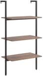 vidaXL Leiterregal mit 3 B&ouml;den Dunkelbraun und Schwarz 64x35x120,5cm