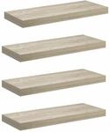 vidaXL 4X Wandregal Schwebend H&auml;ngeregal Wandboard B&uuml;cherregal Regalbrett