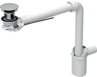 Geberit Clou Waschtisch&uuml;berlauf mit Siphon, Hebel und Stopfen Chrom