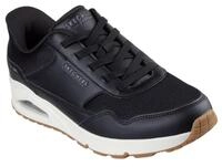 Skechers UNO Banksia Herren-Sneaker, Schwarzes Duraleather Mesh, 42 EU