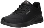 Skechers UNO Lite Lite Work-Sneaker f&uuml;r Damen, Black Duraleather, 38.5 EU