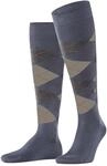 Burlington Herren Kniestr&uuml;mpfe Manchester M Kh Baumwolle lang gemustert 1 Paar, Blau