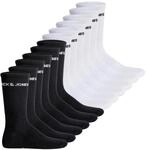JACK&JONES Herren Tennissocken, 12er Pack - JACLOGO, One Size Schwarz/Wei&szlig; 40-46