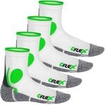 CFLEX Damen und Herren Running Funktions-Socken (4 Paar) Laufsocken - Weiss-Gr&uuml;n