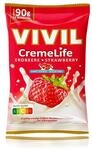 VIVIL Creme Life Erdbeere, 1 Beutel, fruchtige Sahnebonbons mit Erdbeergeschmack,