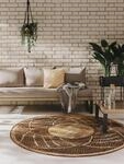 benuta Nest In- & Outdoor Teppich Artis - Gold 160 cm rund - Strapazierf&auml;hig...
