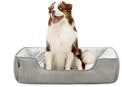 lionto Hundebett 2-in-1 in Wildlederoptik, 110 x 80 cm, Grau