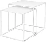 blomus 2er Set Beistelltische FERA | White | 40L x 40B x 40H cm | 35L x 35B x...