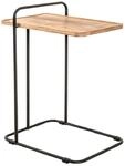 HAKU Beistelltisch Massivholz Eiche Metall Gestell schwarz Sofatisch Holz Couchtisch