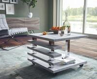 designimpex Design Couchtisch DC-2 Beton 60x60x45cm Rollen eckig Ablage modern