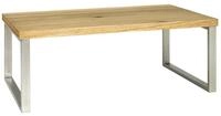 HAKU Couchtisch edelstahloptik, Eiche, Echtholzfurnier, MDF, Metall, Wabenplatte -
