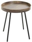 HAKU Beistelltisch rund Eiche dunkel schwarz MDF Metall runder Couchtisch - Ma&szlig;e: H