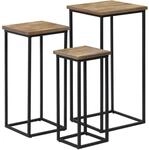 vidaXL 3X Beistelltisch Recyceltes Teak Blumentisch Ablagetisch Wohnzimmer