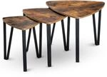 holz4home&reg; Beistelltisch Radon im 3er Set I Industrial-Look Braun I Wohnzimmertisch