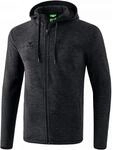 Erima Unisex Kinder W&auml;rmende Fleecejacke (2061901), schwarz melange, 128