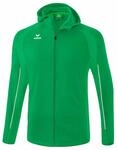Erima Unisex Kinder Liga Star Trainingsjacke mit Kapuze (1032328), smaragd/wei&szlig;, 116
