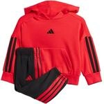 adidas Unisex Baby ESSENTIALS HOODED JOGGER, Pure Ruby/Black/Black, 3-6 Months