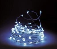 Spetebo Draht Lichterkette 40 LED mit Timer und 8 Funktionen - kalt wei&szlig; -...