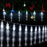 Monzana&reg; Lichterkette Eiszapfen LED Au&szlig;en Innen 10 Zapfen Weihnachten Deko