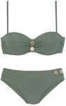 VIVANCE Damen B&uuml;gel-Bandeau-Bikini verstellbare Tr&auml;ger, formgebende St&auml;bchen,