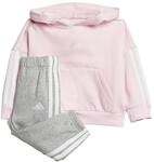 adidas Unisex Baby Essentials Hooded Jogger Track Suit, clear pink/white, 18-24