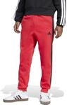 Adidas Men's Essential Three Stripes Fleece Pant, Pure Ruby/Black, XXL