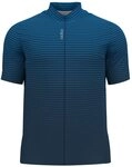 Odlo Herren Essential Print Radtrikot, Indigo Bunting - Blue Wing Teal, S