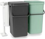 Brabantia Sort and Go Einbaubeh&auml;lter, 2 x 16 l, Jadegr&uuml;n/Grau
