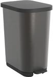 Rotho Ribo M&uuml;lleimer mit Deckel und Fu&szlig;pedal, 25-40 Liter Fassungsverm&ouml;gen,