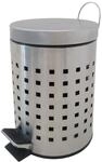 MSV Kosmetikeimer Silber matt M&uuml;lleimer Treteimer Abfalleimer - 3 Liter &ndash; mit