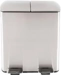 HTI living M&uuml;lleimer mit 2 Kammern Jannik 40 Liter Silber M&uuml;lltrennsystem...