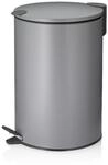 kela Treteimer 12l grau matt, Tretm&uuml;lleimer mit Silent-Close-Deckel, Absenkautomatik