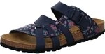 Bio Life Damen Pantolette in Blau aus Kunstleder mit Buntem Blumen Muster und
