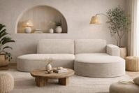 Kaiser M&ouml;bel - Ecksofa mit Wohnlandschaft, Eckcouch L-Form, Sofa 3-sitzer,