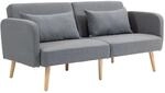 HOMCOM Schlafsofa 3-Sitzer-Sofa mit Bettfunktion 170 x 83 x 80 cm Grau