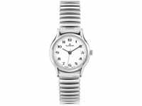 Dugena Damen-Armbanduhr 4460534 Vintage Comfort, Quarz, weißes Zifferblatt,