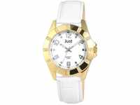 Just Watches Damen Analog Quarz Uhr mit Leder Armband 48-S3928-GD