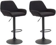 CLP 2er Set Barhocker Braga Mit Stoffbezug I 2 x Barstuhl Mit Lehne Und Fu&szlig;st&uuml;tze,