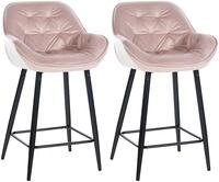 CLP 2er Set Barhocker Gibson Samt I Sitzh&ouml;he 76 cm I Tresenst&uuml;hle Mit Fu&szlig;st&uuml;tze,